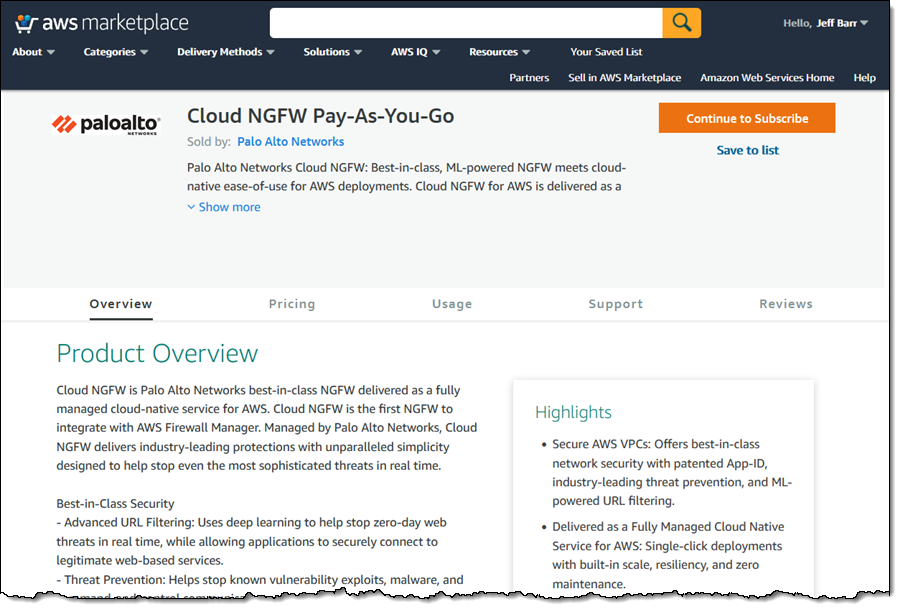 New – Cloud NGFW for AWS