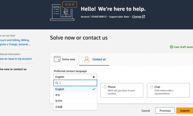 Choose Korean in AWS Support as Your Preferred Language