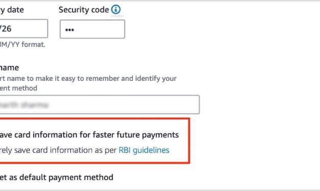 AWS India customers can now save card information for monthly